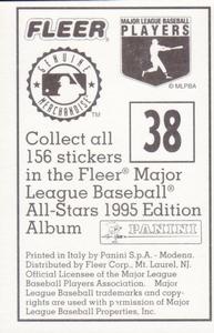 1995 Fleer Panini Stickers #38 Don Mattingly Back
