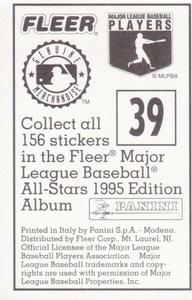 1995 Fleer Panini Stickers #39 Frank Thomas Back