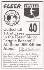 1995 Fleer Panini Stickers #40 Cecil Fielder Back