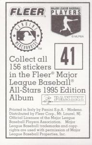 1995 Fleer Panini Stickers #41 Robby Thompson Back