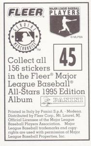 1995 Fleer Panini Stickers #45 Craig Biggio Back