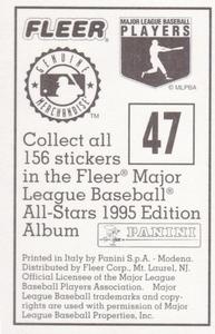1995 Fleer Panini Stickers #47 Chuck Knoblauch Back