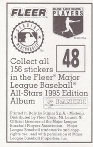 1995 Fleer Panini Stickers #48 Jose Lind Back