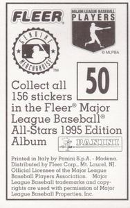 1995 Fleer Panini Stickers #50 Lou Whitaker Back