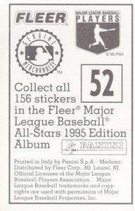 1995 Fleer Panini Stickers #52 Tim Wallach Back