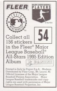 1995 Fleer Panini Stickers #54 Matt Williams Back
