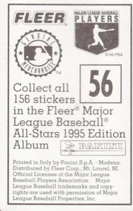 1995 Fleer Panini Stickers #56 Robin Ventura Back