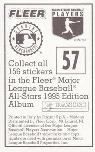 1995 Fleer Panini Stickers #57 Wade Boggs Back
