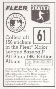 1995 Fleer Panini Stickers #61 Jay Bell Back