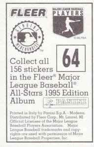 1995 Fleer Panini Stickers #64 Wil Cordero Back