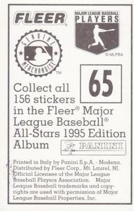 1995 Fleer Panini Stickers #65 Royce Clayton Back