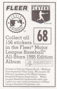 1995 Fleer Panini Stickers #68 Cal Ripken Jr. Back
