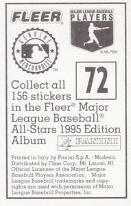 1995 Fleer Panini Stickers #72 Lenny Dykstra Back