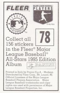 1995 Fleer Panini Stickers #78 Moises Alou Back