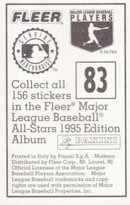 1995 Fleer Panini Stickers #83 Juan Gonzalez Back