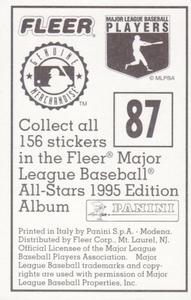 1995 Fleer Panini Stickers #87 Ruben Sierra Back