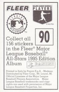 1995 Fleer Panini Stickers #90 Albert Belle Back