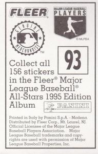 1995 Fleer Panini Stickers #93 Harold Baines Back