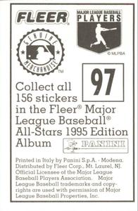 1995 Fleer Panini Stickers #97 Bob Hamelin Back