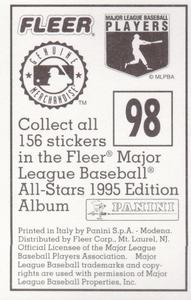 1995 Fleer Panini Stickers #98 Paul Molitor Back