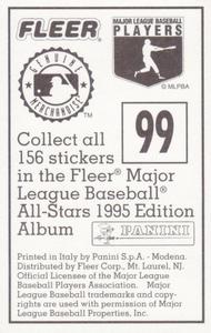 1995 Fleer Panini Stickers #99 Raul Mondesi Back