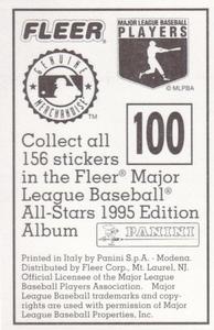 1995 Fleer Panini Stickers #100 Ryan Klesko Back
