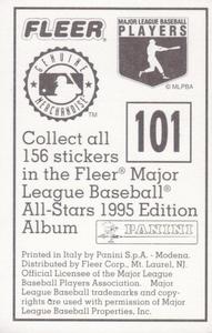 1995 Fleer Panini Stickers #101 Cliff Floyd Back