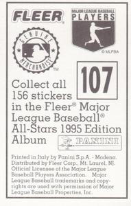 1995 Fleer Panini Stickers #107 Rusty Greer Back