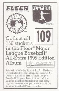1995 Fleer Panini Stickers #109 Greg Maddux Back