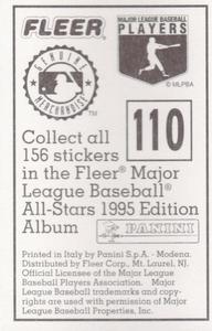 1995 Fleer Panini Stickers #110 Jeff Bagwell Back