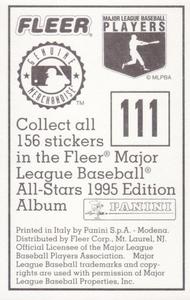 1995 Fleer Panini Stickers #111 Raul Mondesi Back