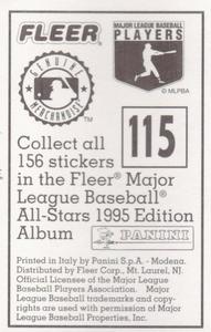 1995 Fleer Panini Stickers #115 Tony Gwynn Back