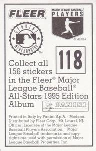 1995 Fleer Panini Stickers #118 Craig Biggio Back