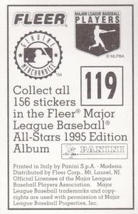 1995 Fleer Panini Stickers #119 Andy Benes Back