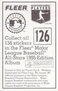 1995 Fleer Panini Stickers #126 Randy Johnson Back