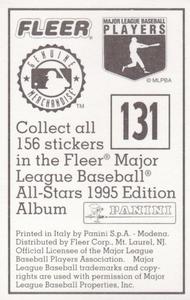 1995 Fleer Panini Stickers #131 Cincinnati Reds Back