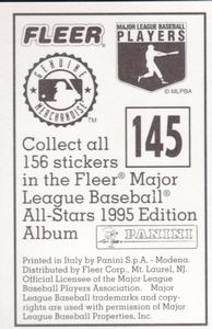 1995 Fleer Panini Stickers #145 Kansas City Royals Back