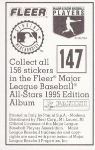 1995 Fleer Panini Stickers #147 Baltimore Orioles Back