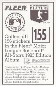 1995 Fleer Panini Stickers #155 Milwaukee Brewers Back