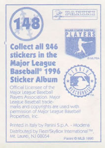 1996 Panini Stickers #148 John Flaherty Back