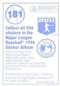 1996 Panini Stickers #181 Carlos Baerga Back