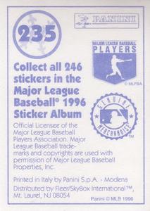 1996 Panini Stickers #235 Texas Rangers Team Logo Back