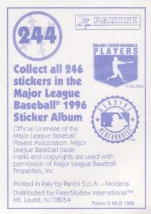 1996 Panini Stickers #244 Garret Anderson Back