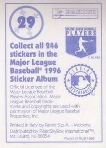 1996 Panini Stickers #29 New York Mets Team Logo Back