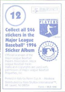 1996 Panini Stickers #12 John Burkett Back