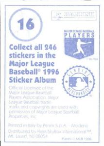 1996 Panini Stickers #16 Greg Colbrunn Back