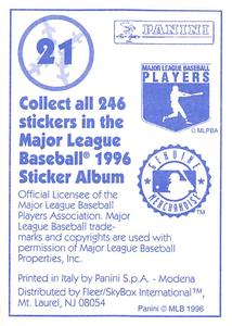 1996 Panini Stickers #21 Montreal Expos Team Logo Back