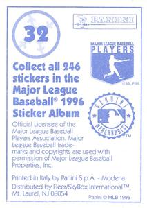 1996 Panini Stickers #32 Jose Vizcaino Back