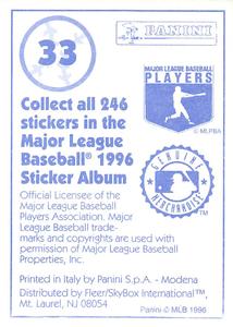 1996 Panini Stickers #33 Lenny Dykstra Back