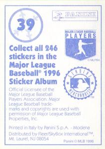 1996 Panini Stickers #39 Gregg Jefferies Back